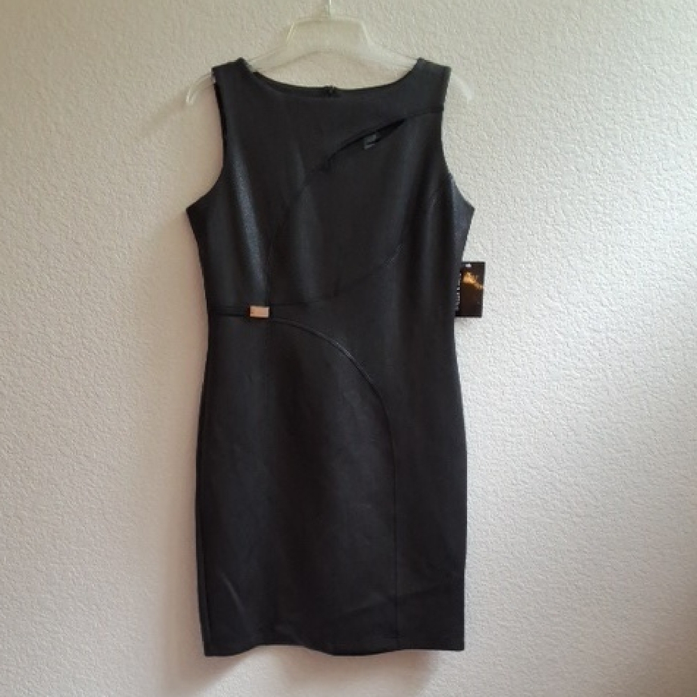 Stella and Julie Women's Elegant Solid Black Sleeveless Midi Dress, Size 10, NEW